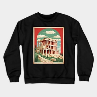 The Parthenon Greece Tourism Vintage Travel Poster Crewneck Sweatshirt